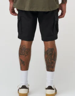 Plain Regular Fit Cargo Shorts in Bone