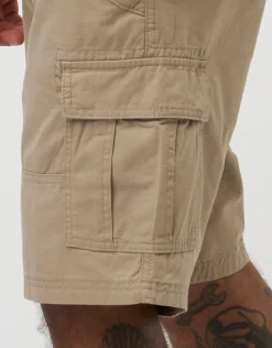 Plain Regular Fit Cargo Shorts in Bone