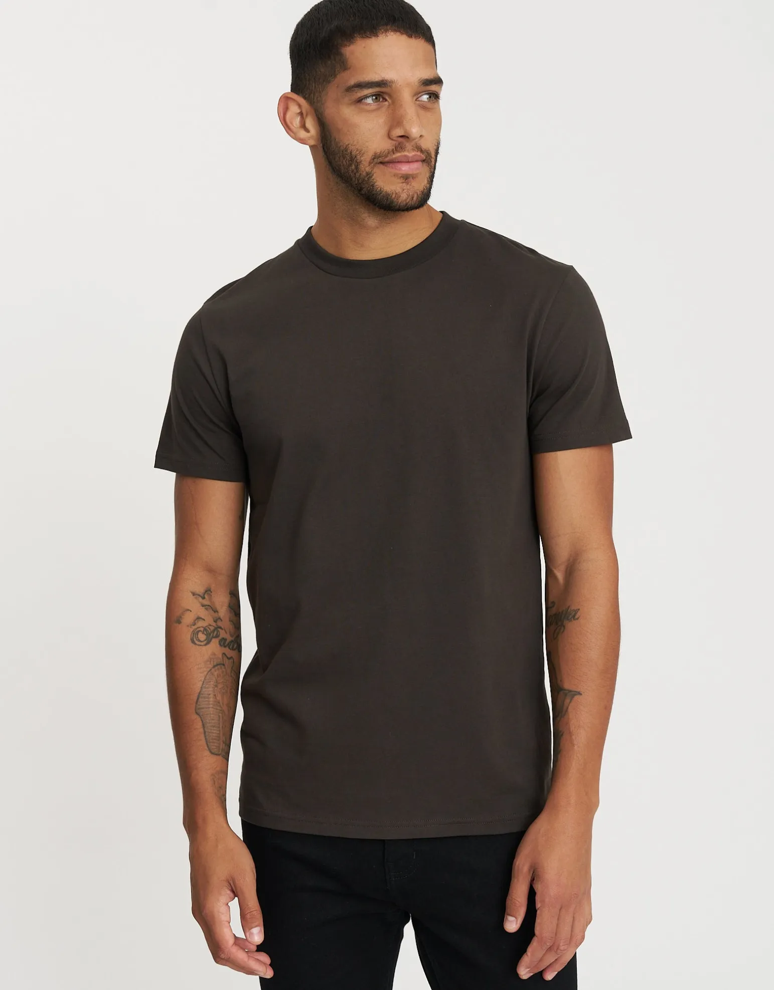 Plain Slim Fit T Shirt in Black