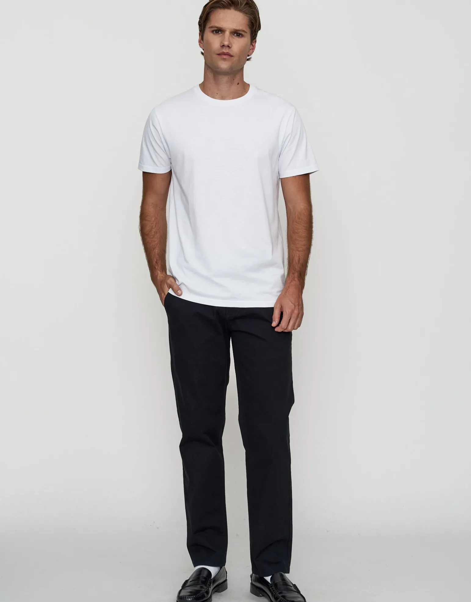 Plain Slim Fit T Shirt in White
