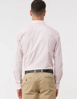 Plain Stretch Slim Fit Dress Shirt in Light Blue