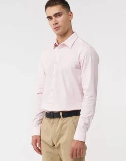 Plain Stretch Slim Fit Dress Shirt in Light Blue