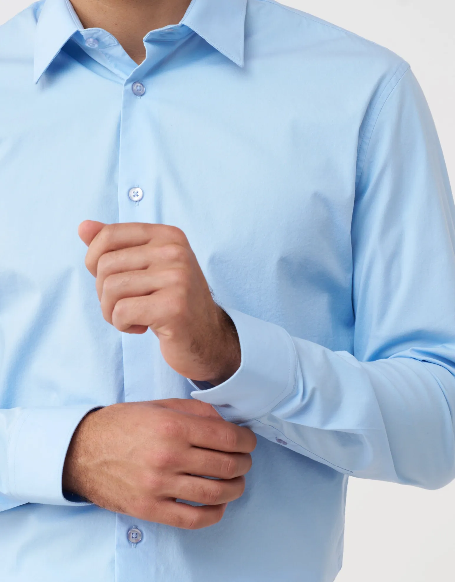 Plain Stretch Slim Fit Dress Shirt in Light Pink