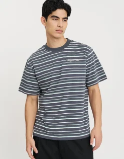 Players Club Stripe Print T Shirt in Multi