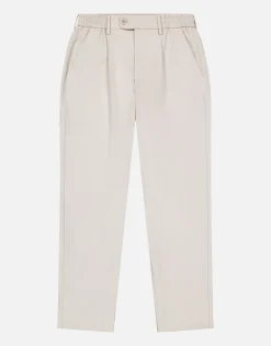 Pleated Elastic Waist Pants in Black