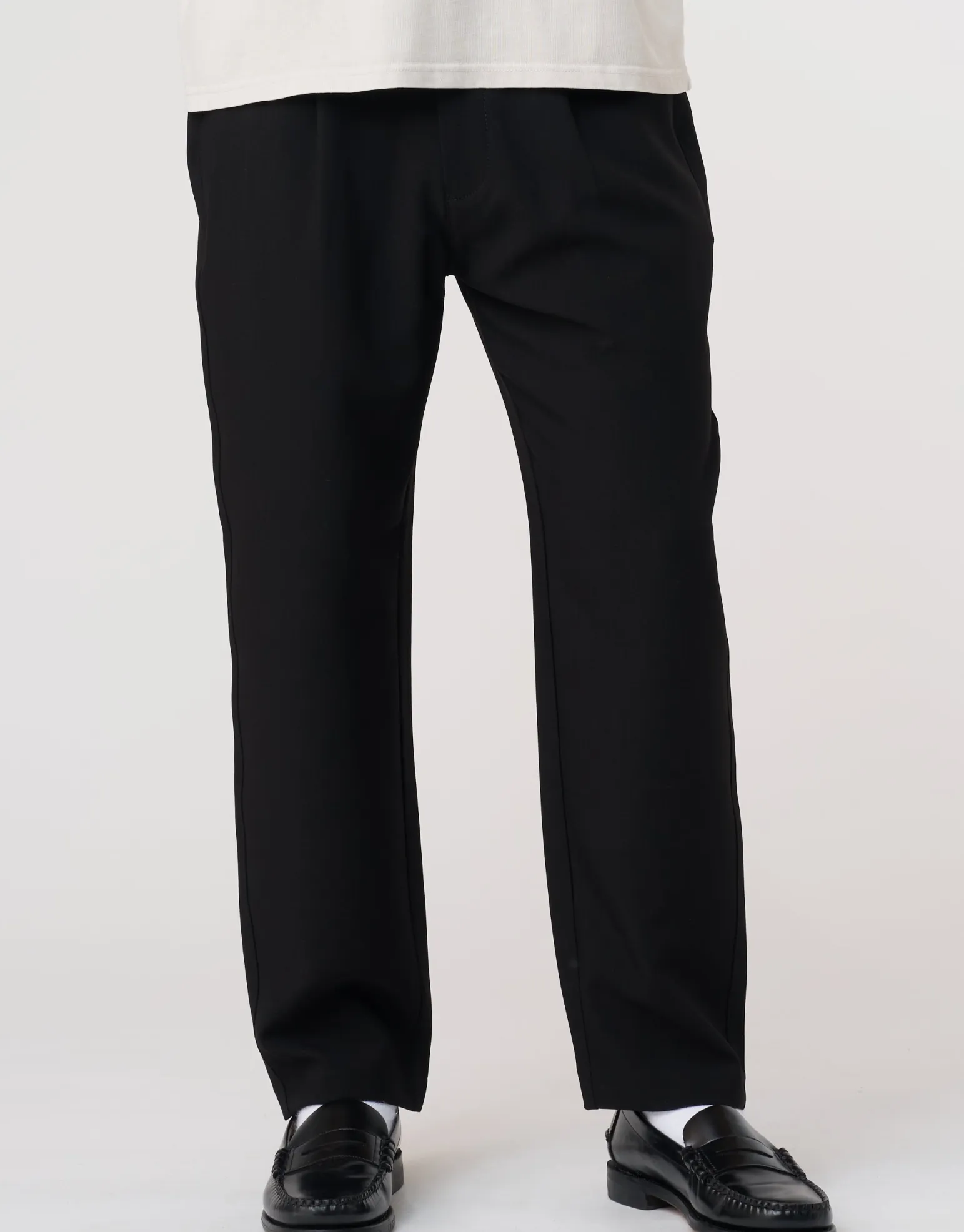 Pleated Elastic Waist Pants in Beige