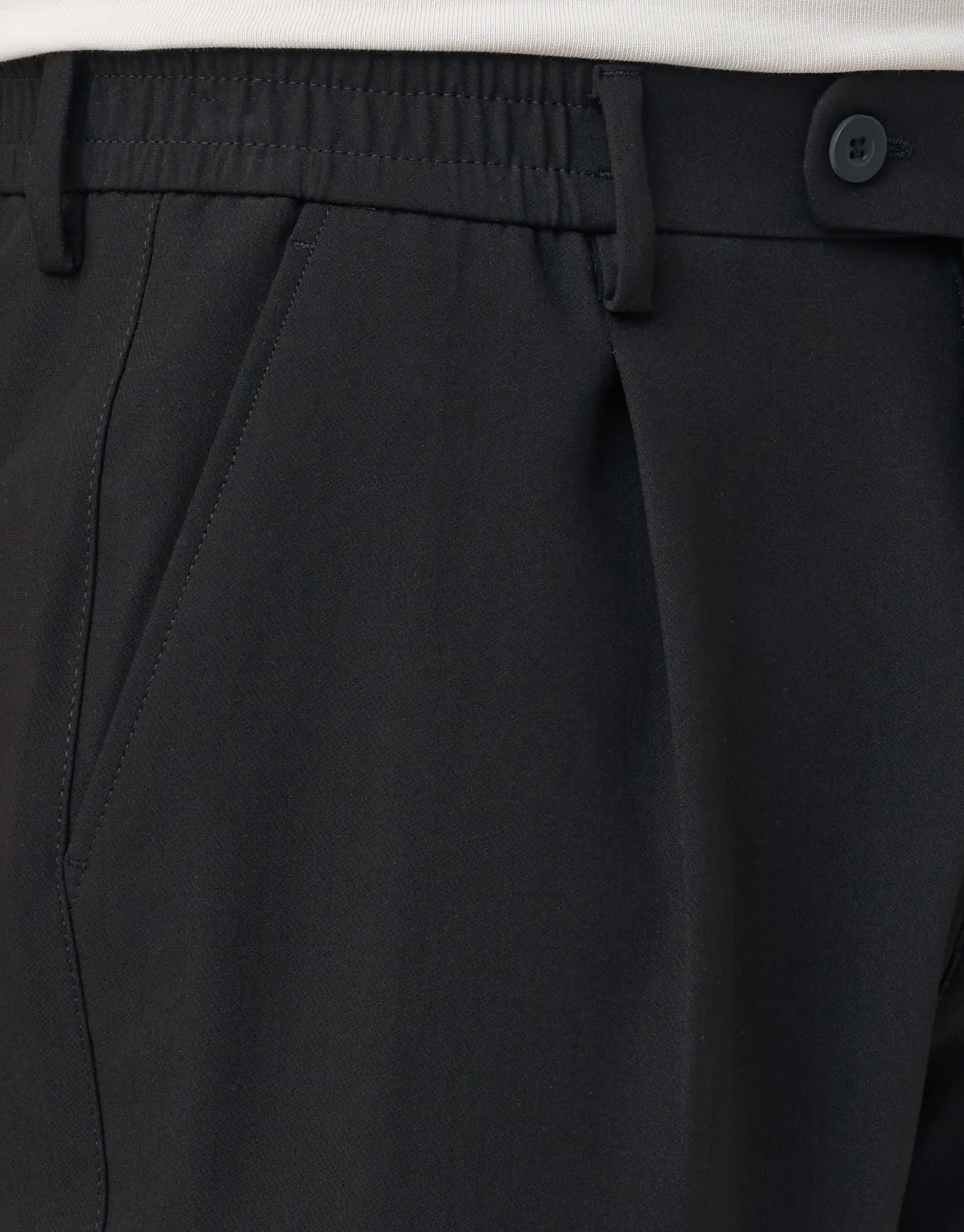 Pleated Elastic Waist Pants in Beige