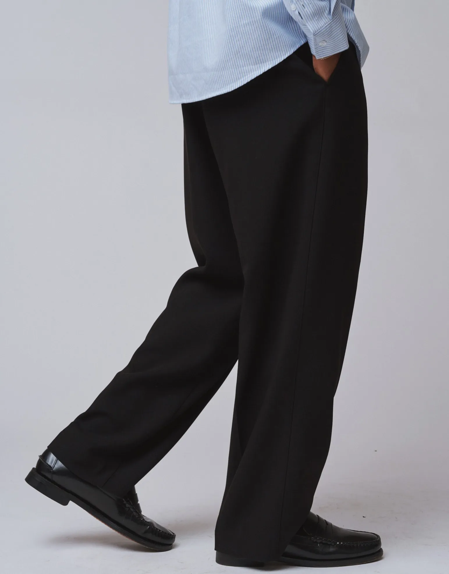 Pleated Elastic Waist Pants in Beige
