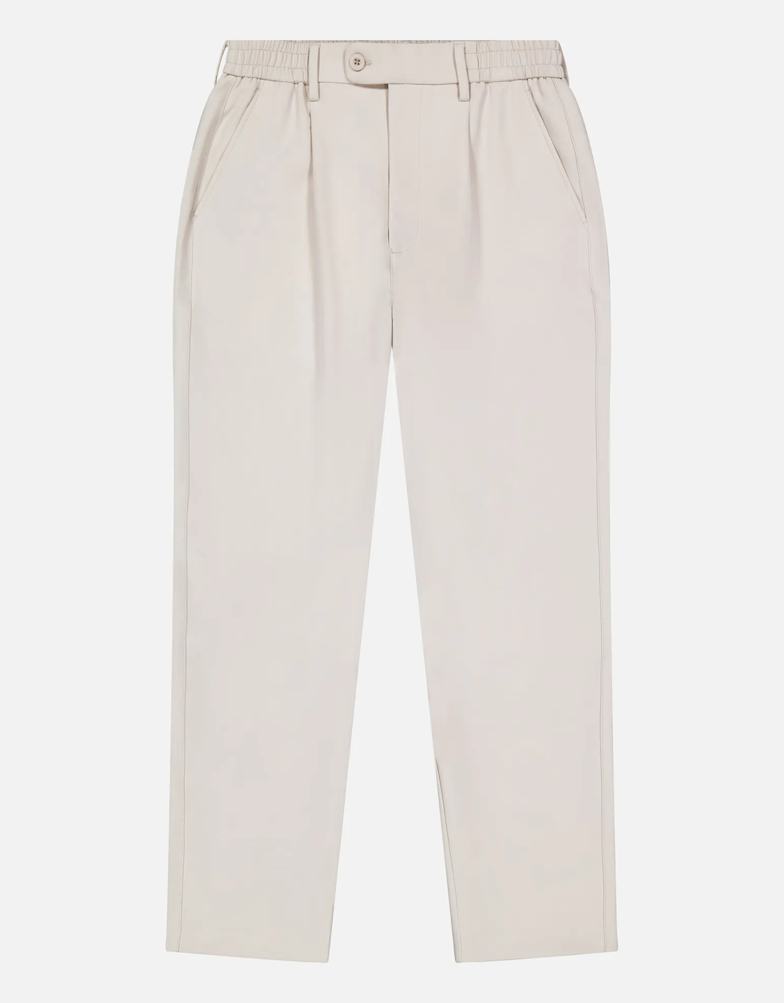 Pleated Elastic Waist Pants in Beige