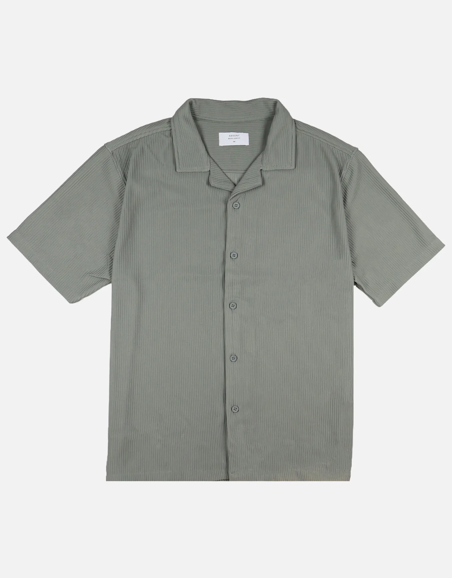 Plisse Pleated Relaxed Short Sleeve Shirt in Off White