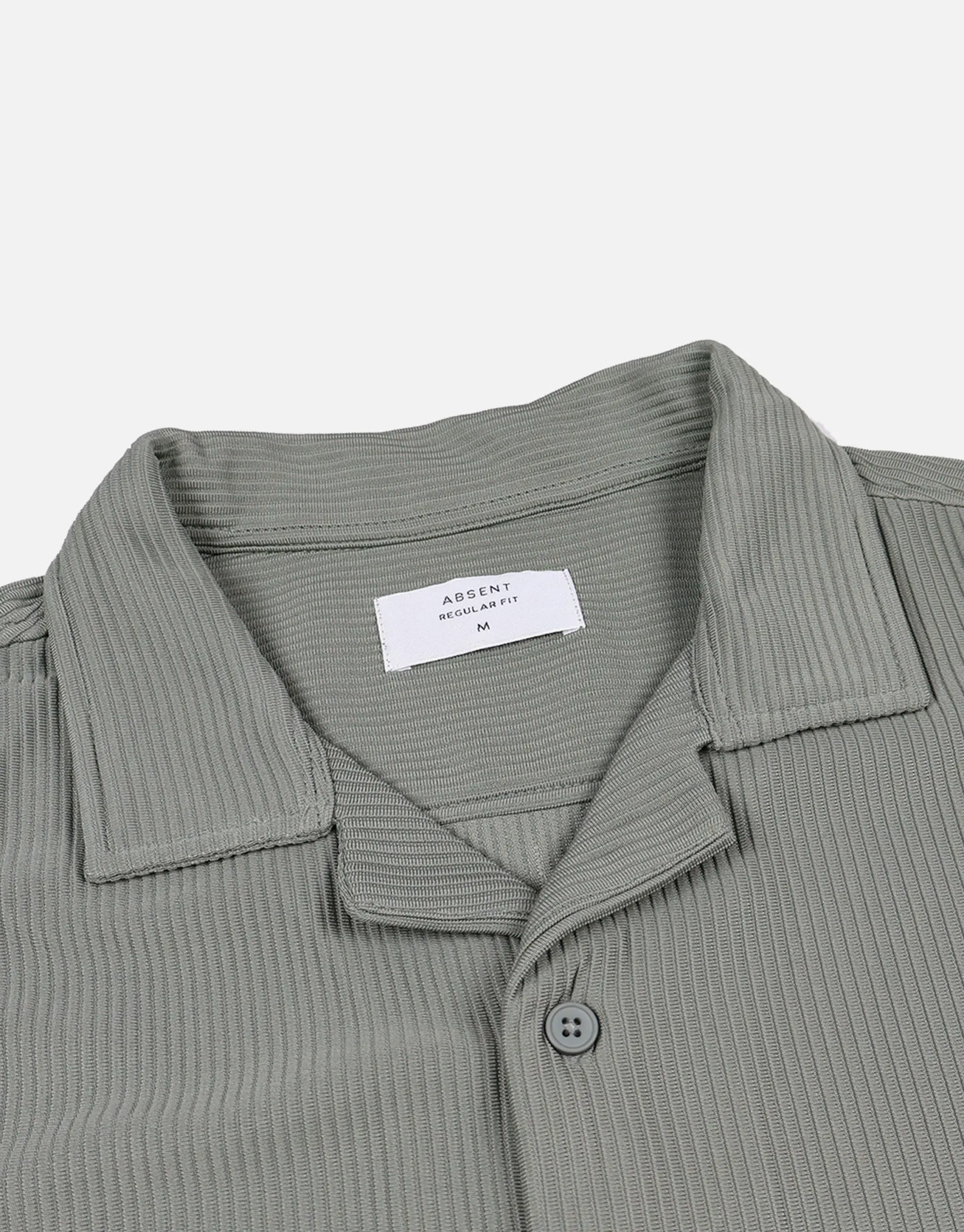 Plisse Pleated Relaxed Short Sleeve Shirt in Off White