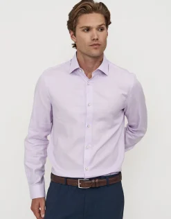 Puppytooth Long Sleeve Dress Shirt in Lilac