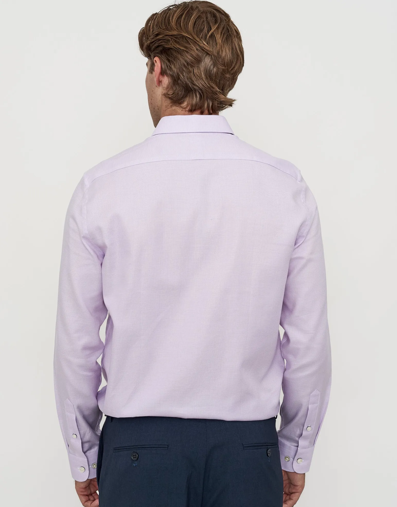 Puppytooth Long Sleeve Dress Shirt in Lilac