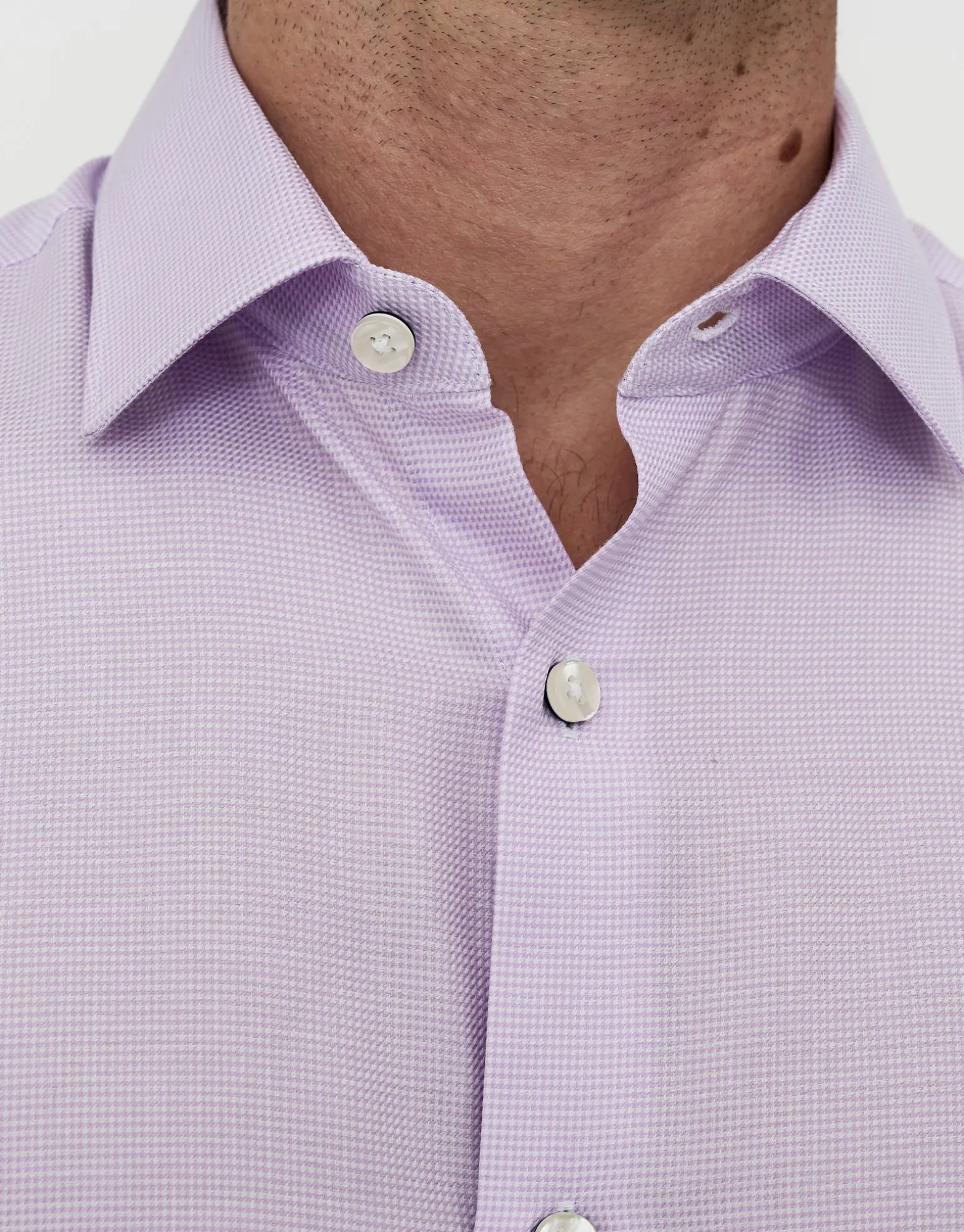 Puppytooth Long Sleeve Dress Shirt in Lilac