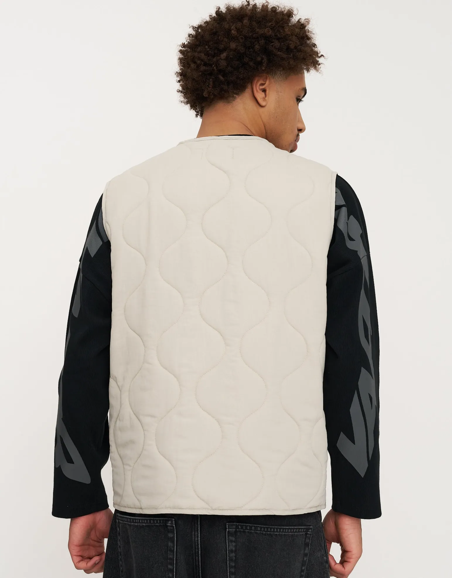 Quilted Vest in Stone