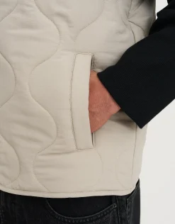 Quilted Vest in Stone
