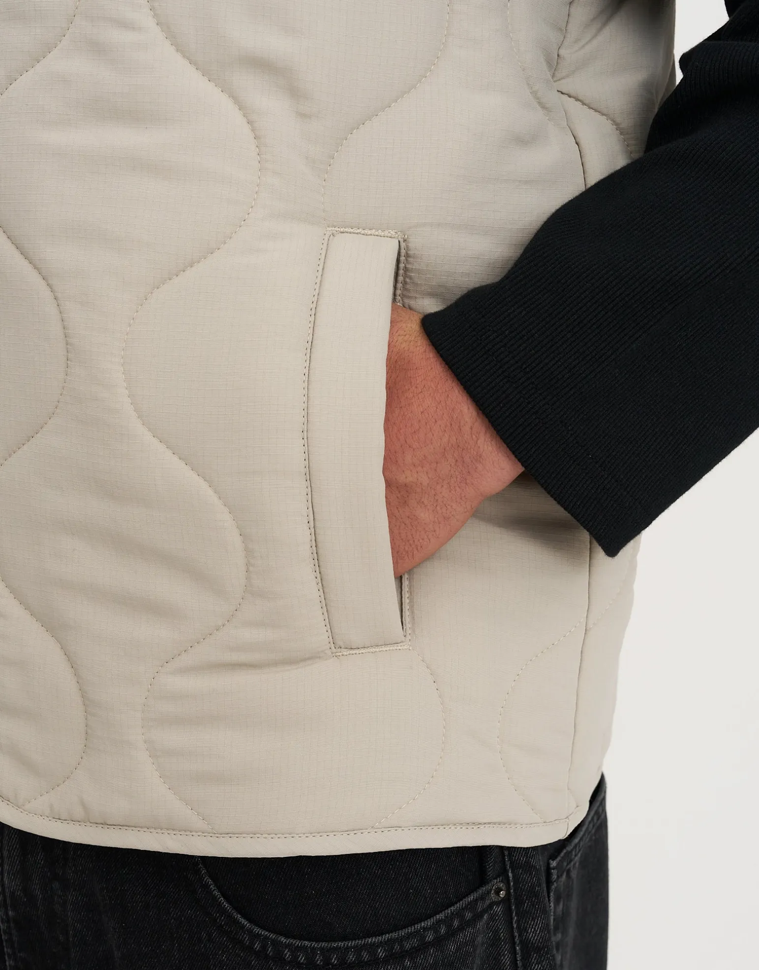 Quilted Vest in Stone