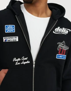 Redondo Supply Zip Up Hoodie in Black