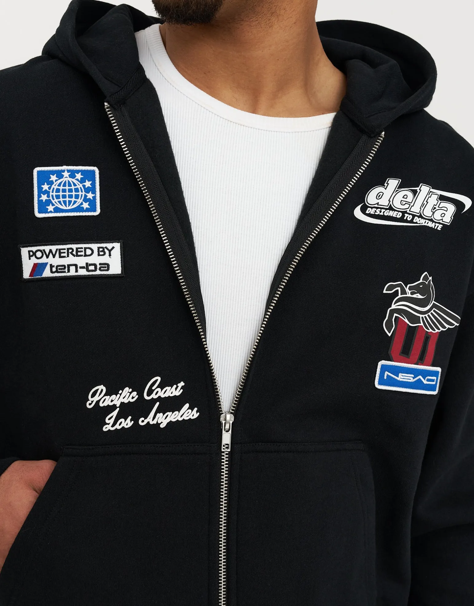 Redondo Supply Zip Up Hoodie in Black