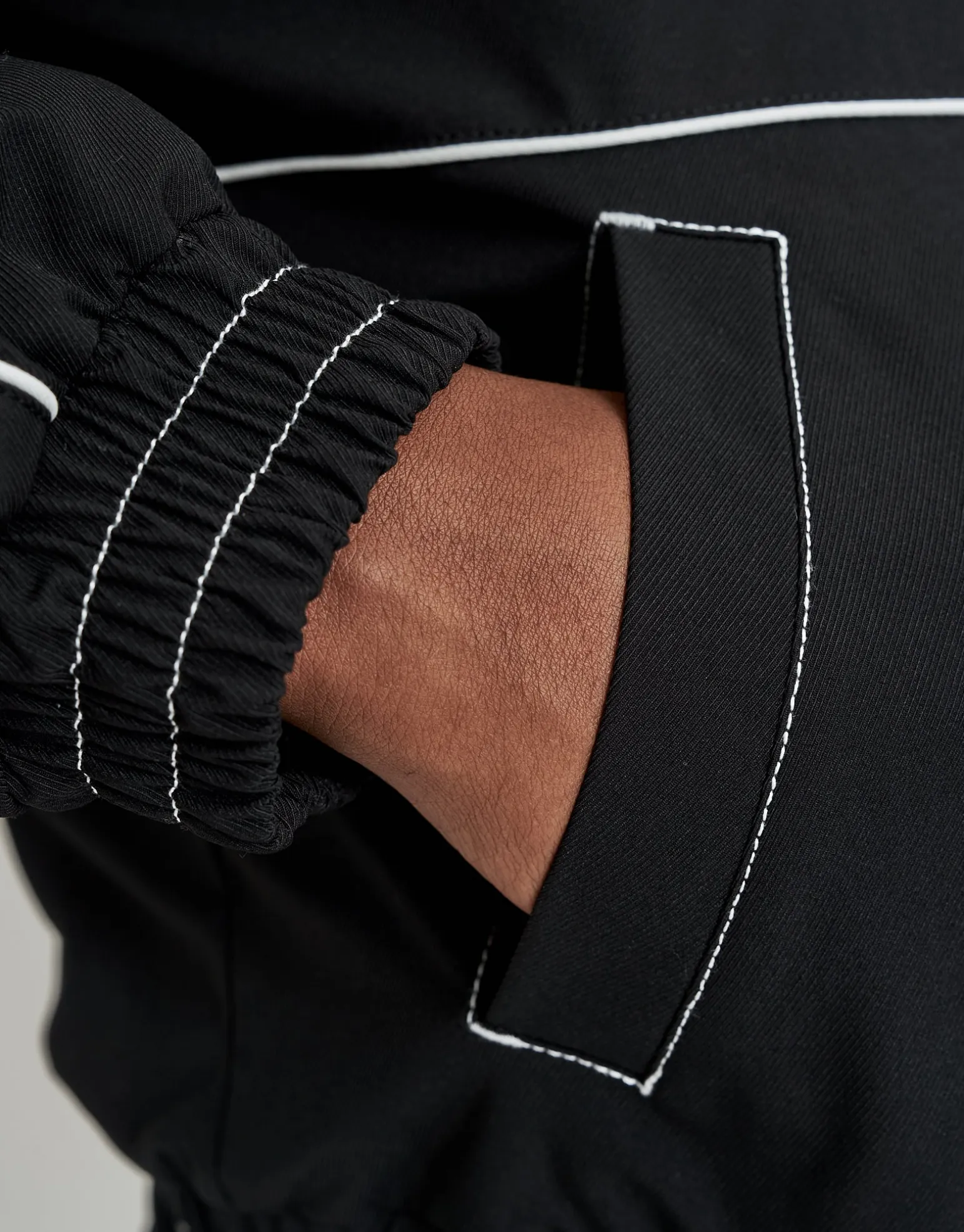 Redstar Cropped Racing Jacket in Black