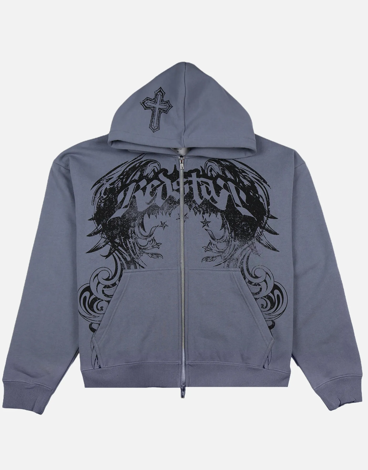 Redstar Oversized Zip Up Hoodie in Storm Grey