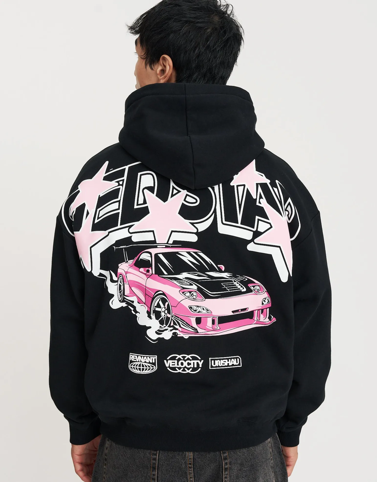 Redstar Racer Oversized Hoodie in Black