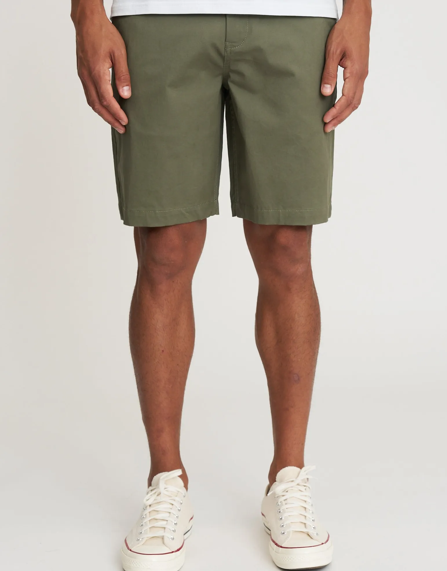 Regular Fit Stretch Chino Shorts in Stone
