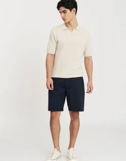 Regular Fit Stretch Chino Shorts in Stone