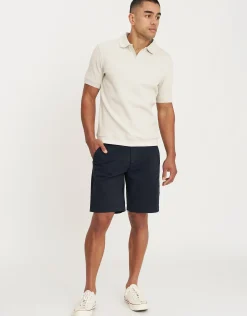 Regular Fit Stretch Chino Shorts in Navy 002