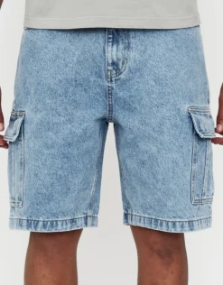 Relaxed Fit Cargo Jorts in Raw Shadow