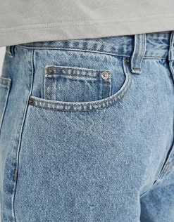 Relaxed Fit Cargo Jorts in Sun Washed Blue