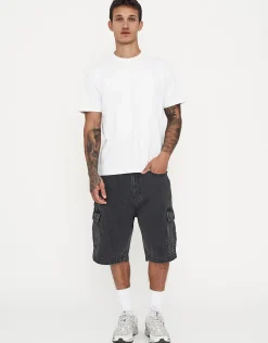 Relaxed Fit Cargo Jorts in Swill Blue