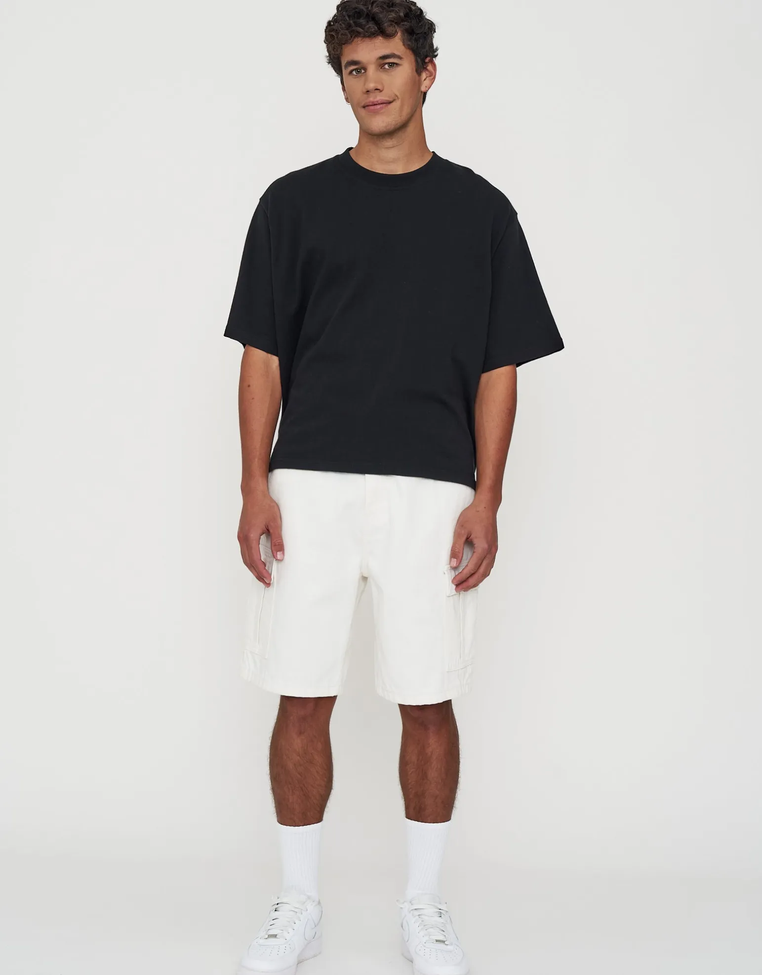 Relaxed Fit Cargo Jorts in Swill Blue
