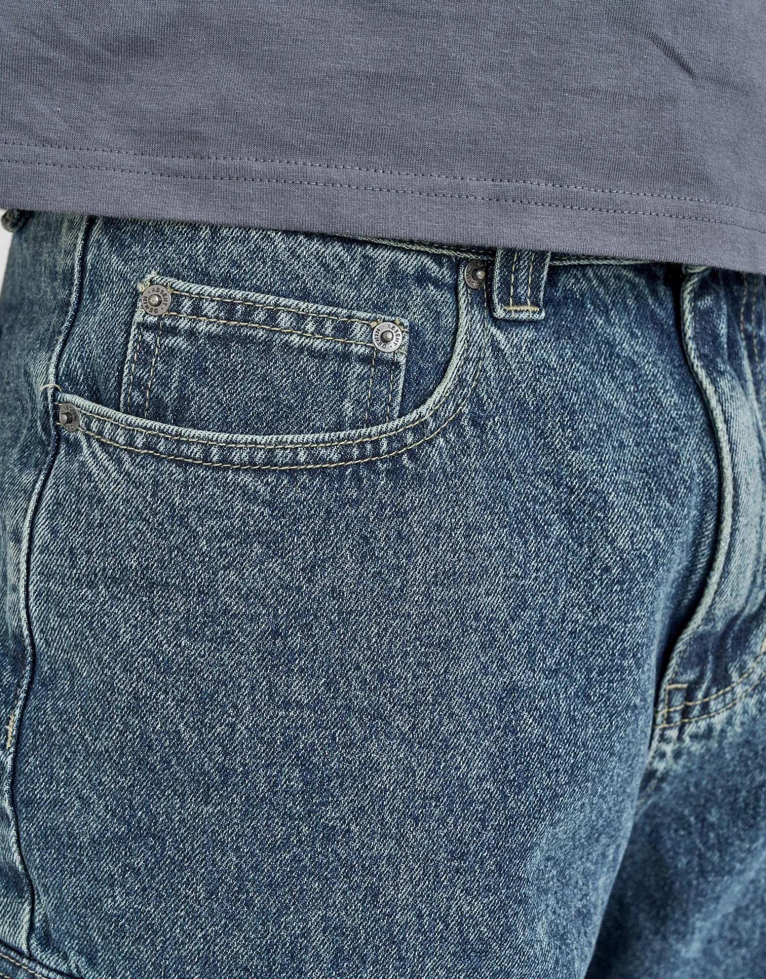 Relaxed Fit Cargo Jorts in Swill Blue