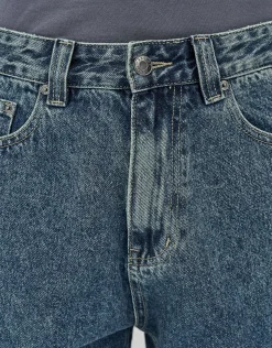 Relaxed Fit Cargo Jorts in Washed Black
