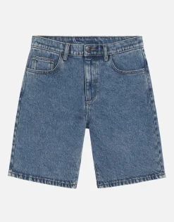 Relaxed Fit Denim Shorts in Faded Brown