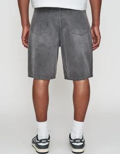 Relaxed Fit Denim Shorts in Grey