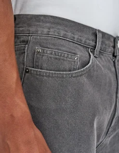 Relaxed Fit Denim Shorts in Grey