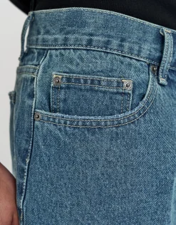 Relaxed Fit Denim Shorts in Grey