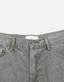 Relaxed Fit Denim Shorts in Jet Black
