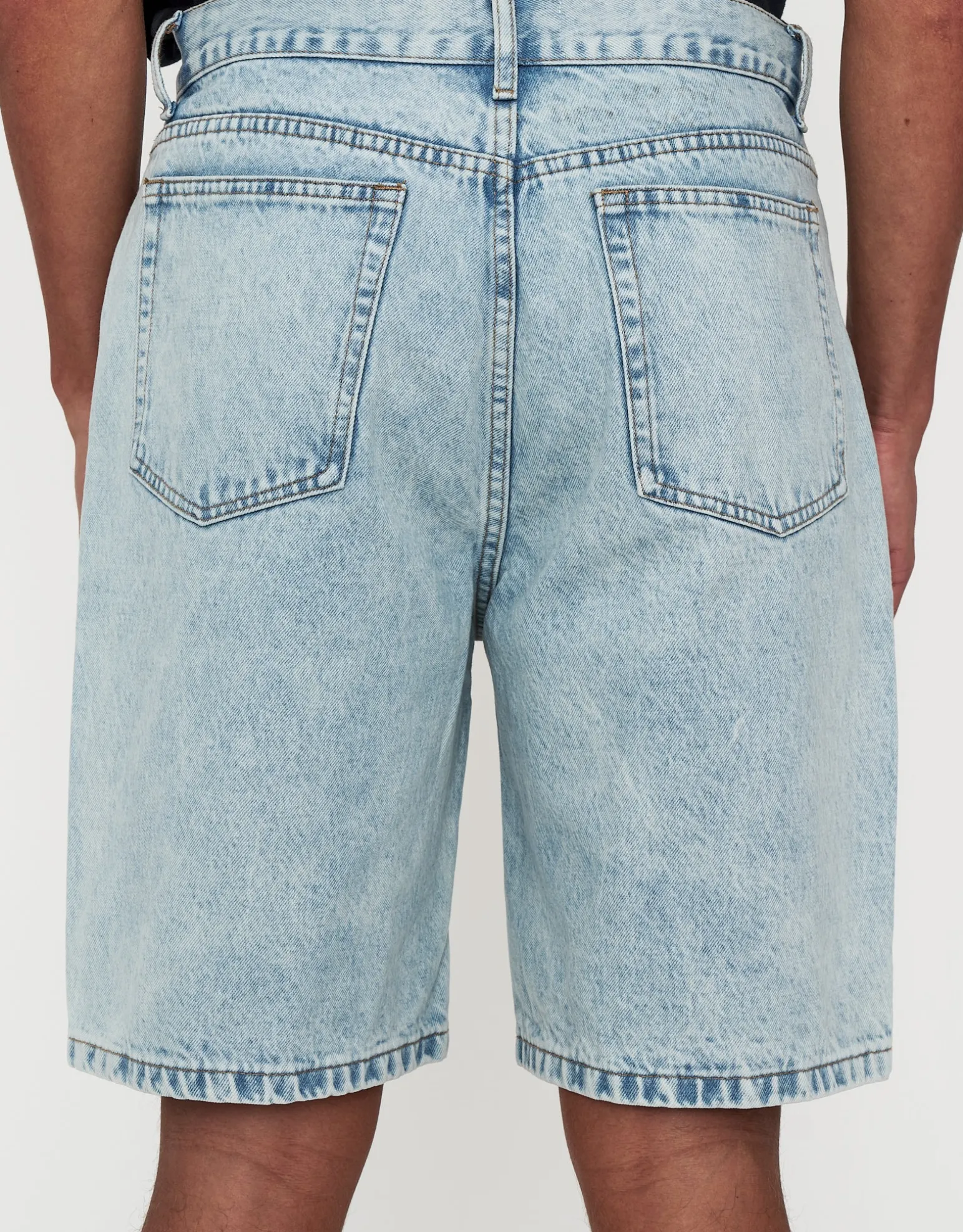 Relaxed Fit Denim Shorts in Khaki