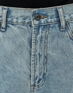 Relaxed Fit Denim Shorts in Khaki