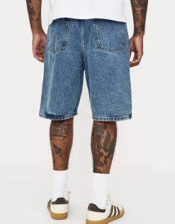 Relaxed Fit Denim Shorts in Lt Blue
