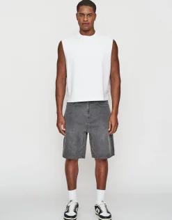 Relaxed Fit Denim Shorts in Vintage Mid Blue