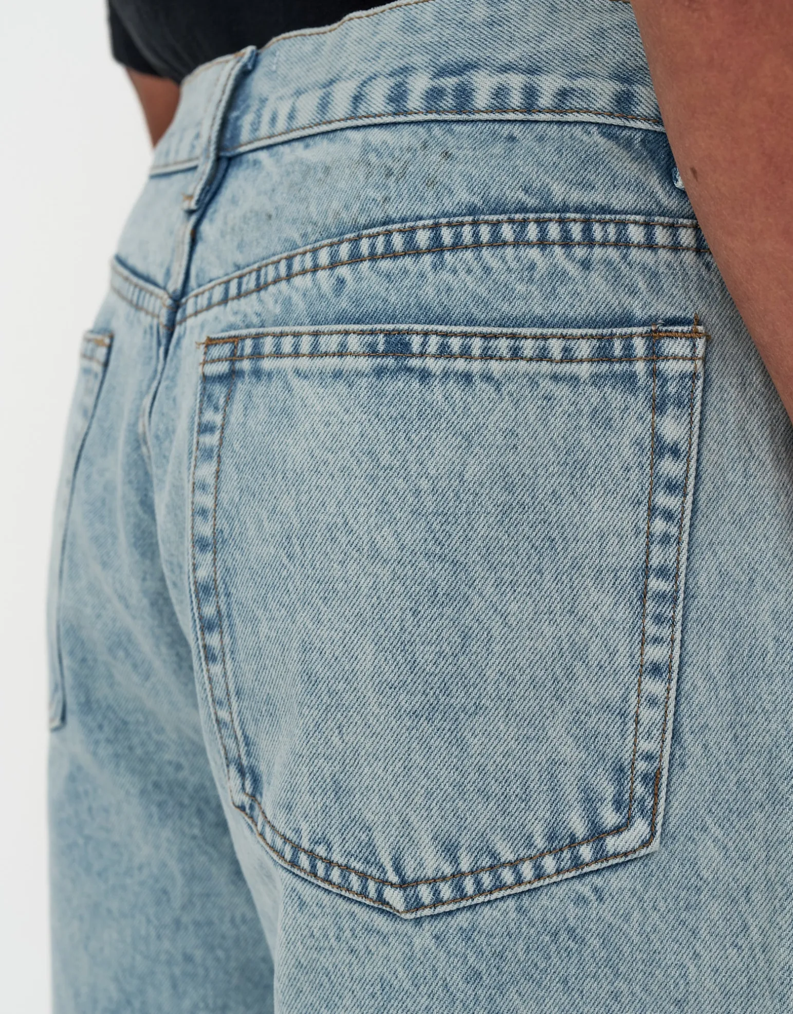 Relaxed Fit Denim Shorts in Washed Black