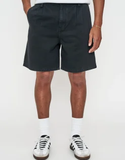 Relaxed Fit Pleated Shorts in Brown
