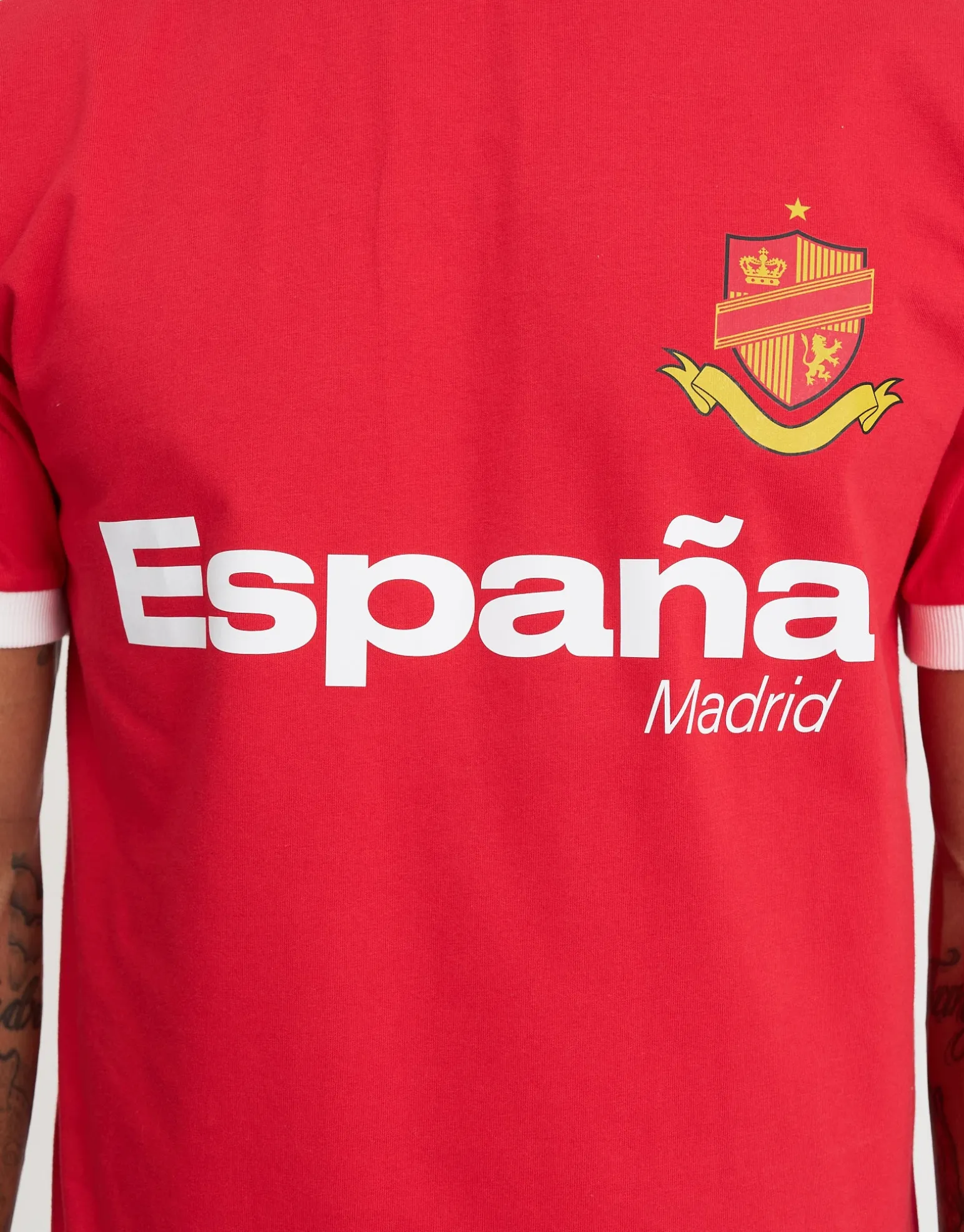 Retro Ringer España Football T Shirt in Lava