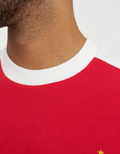 Retro Ringer Italia Football T Shirt in Eclipse