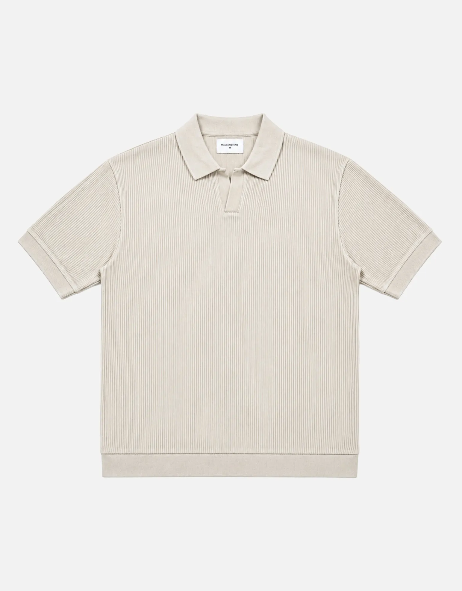 Ribbed Knit Short Sleeve Polo Shirt in Khaki