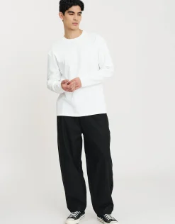 Ribbed Long Sleeve T-Shirt in Black